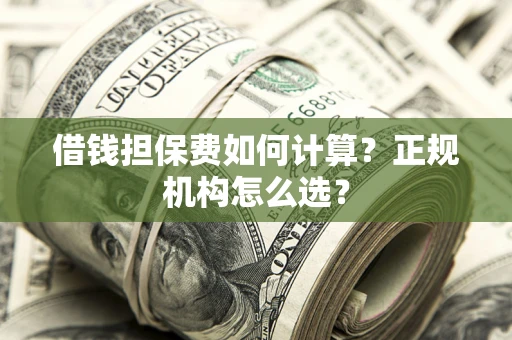 济南借钱担保费如何计算？正规机构怎么选？